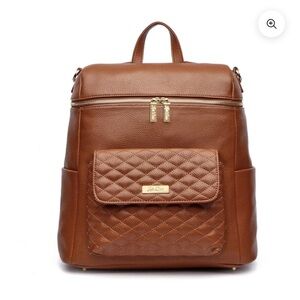 Elegant Brown Quilted Backpack